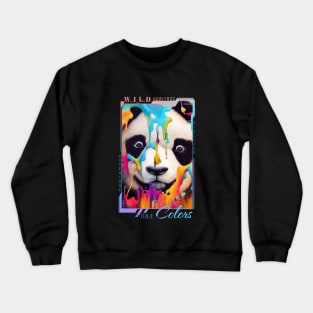 Panda Bear Animal Discovery Adventure Nature Planet Earth Paint Crewneck Sweatshirt